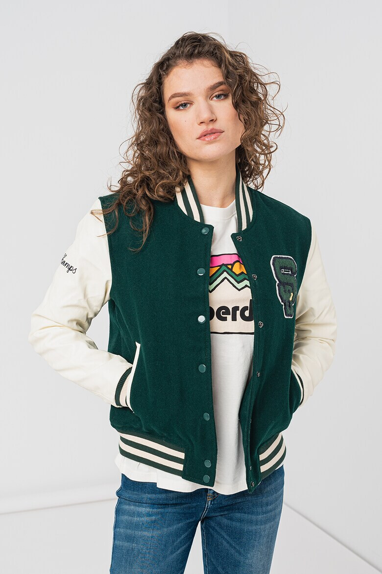 SUPERDRY Яке бомбър с цветен блок - Pepit.bg