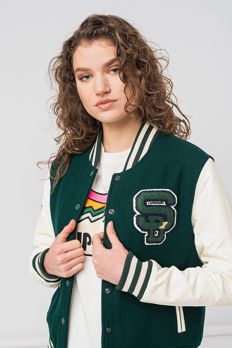 SUPERDRY Яке бомбър с цветен блок - Pepit.bg