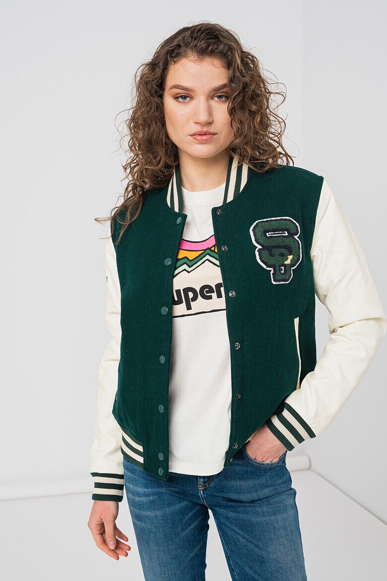 SUPERDRY Яке бомбър с цветен блок - Pepit.bg