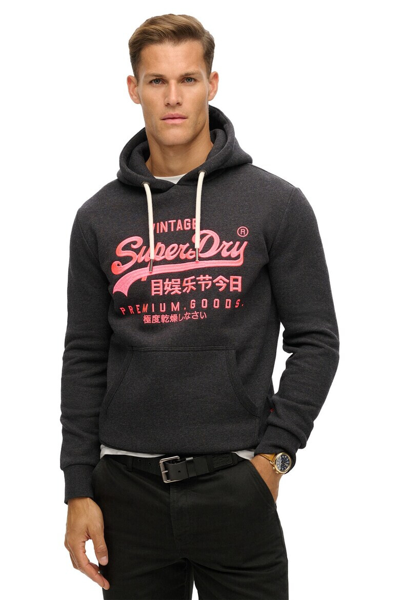 Superdry  Co Худи с лого и джоб кенгуру - Черен - Pepit.bg