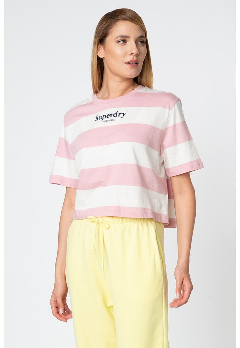 SUPERDRY Къса тениска Harper с райе - Pepit.bg