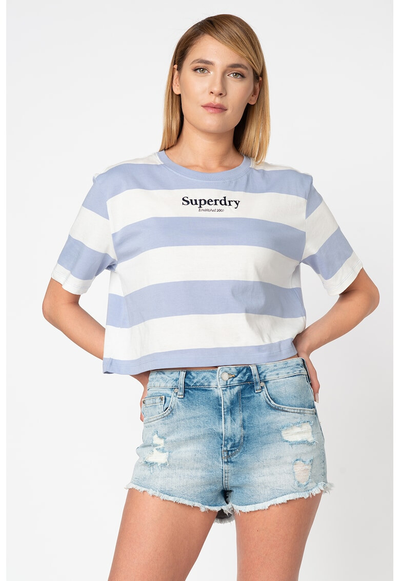 SUPERDRY Къса тениска Harper с райе - Pepit.bg