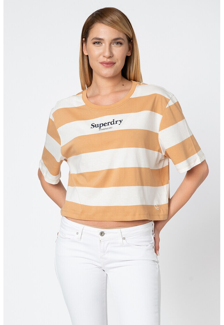 SUPERDRY Къса тениска Harper с райе - Pepit.bg
