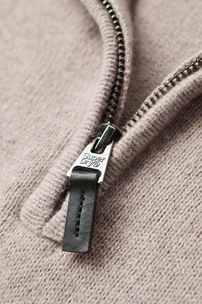 SUPERDRY Пуловер Essential с вълна с къс цип - Pepit.bg