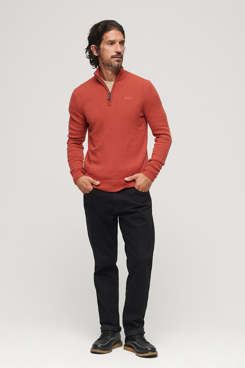 SUPERDRY Пуловер Essential с вълна с къс цип - Pepit.bg