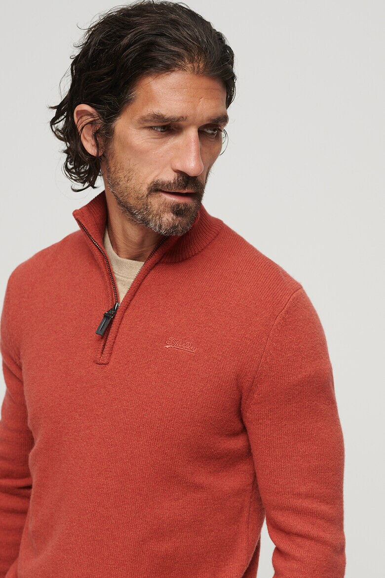 SUPERDRY Пуловер Essential с вълна с къс цип - Pepit.bg