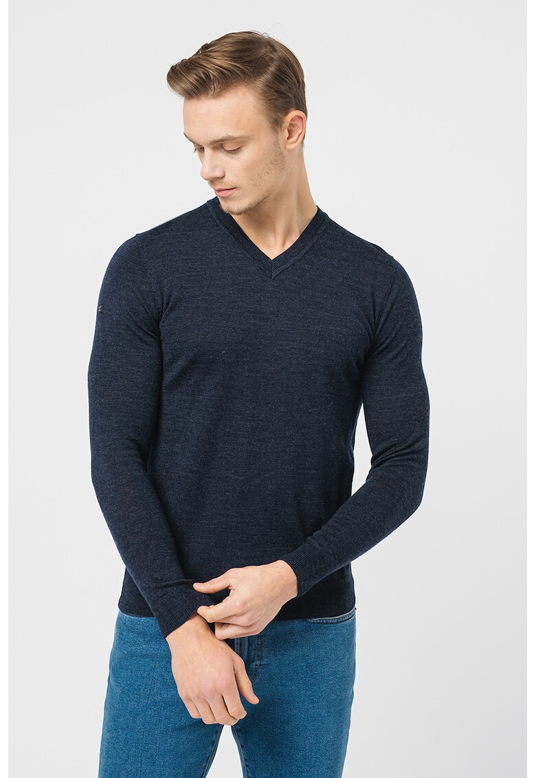 SUPERDRY Пуловер от мерино с шпиц - Pepit.bg