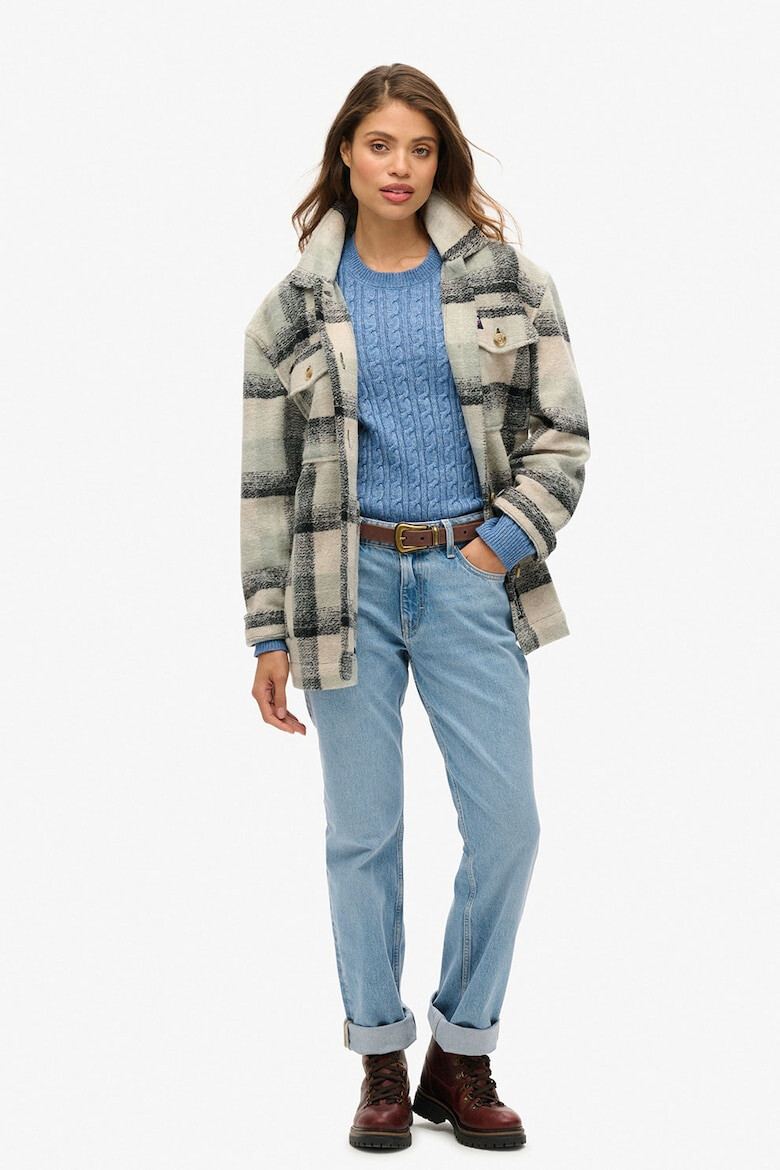 SUPERDRY Пуловер с плетка осморка - Pepit.bg