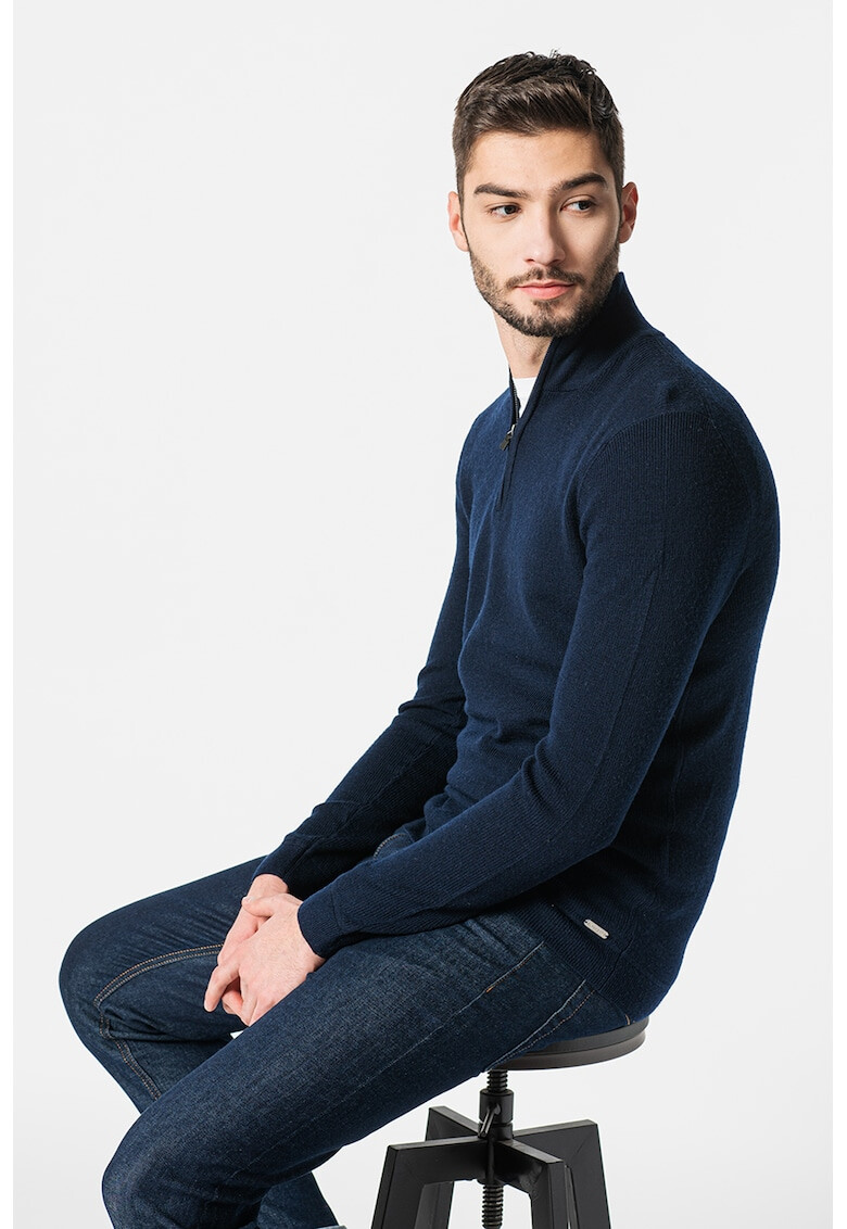 SUPERDRY Пуловер Studios с вълна с къс цип - Pepit.bg
