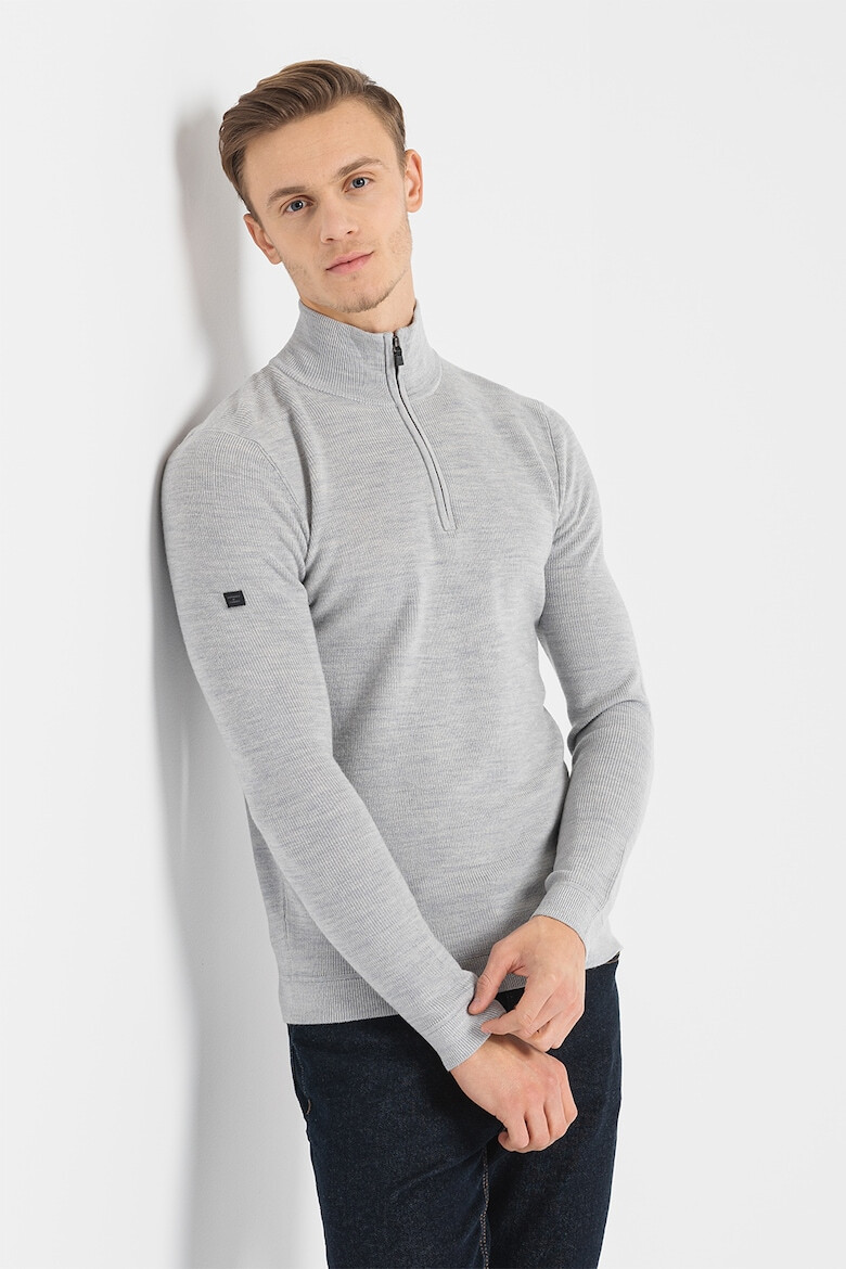SUPERDRY Пуловер Studios с мерино с къс цип - Pepit.bg