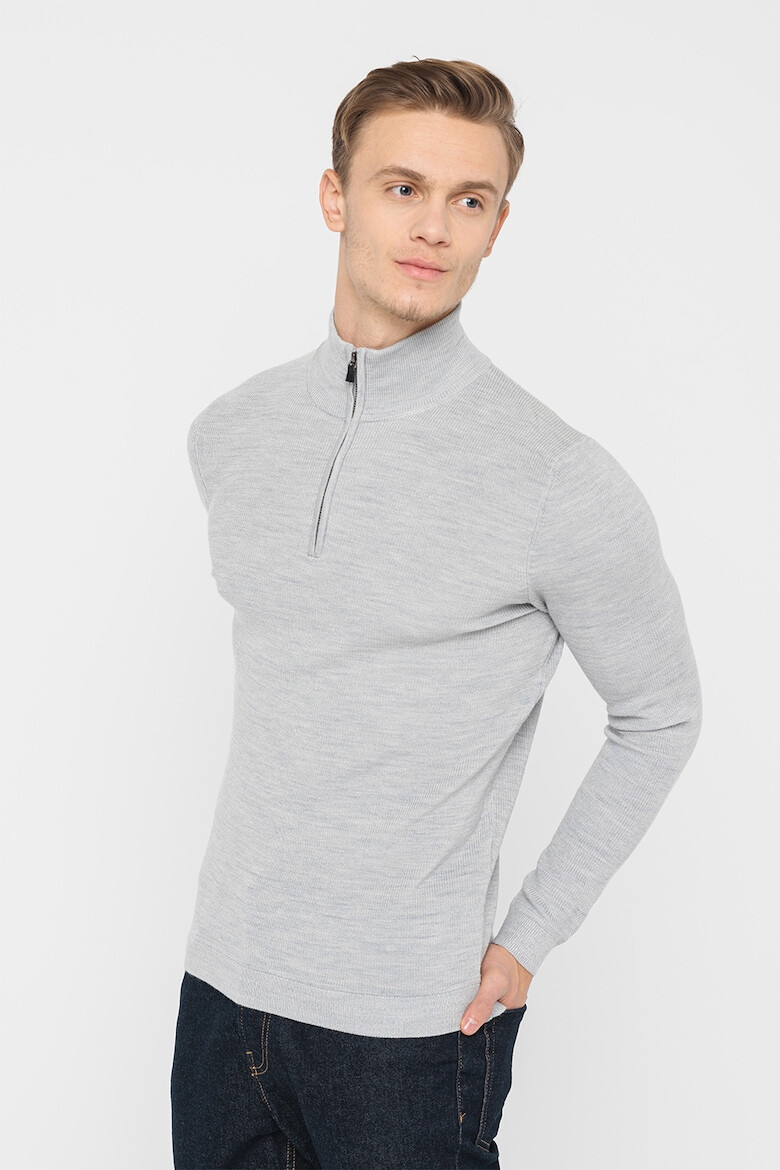 SUPERDRY Пуловер Studios с мерино с къс цип - Pepit.bg