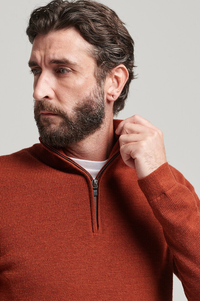SUPERDRY Пуловер Studios с мерино с къс цип - Pepit.bg