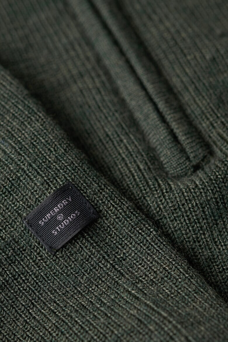 SUPERDRY Пуловер Studios с мерино с къс цип - Pepit.bg