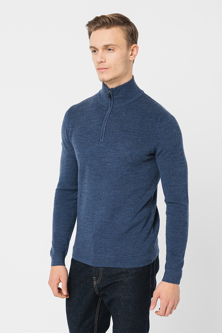SUPERDRY Пуловер Studios с мерино с къс цип - Pepit.bg