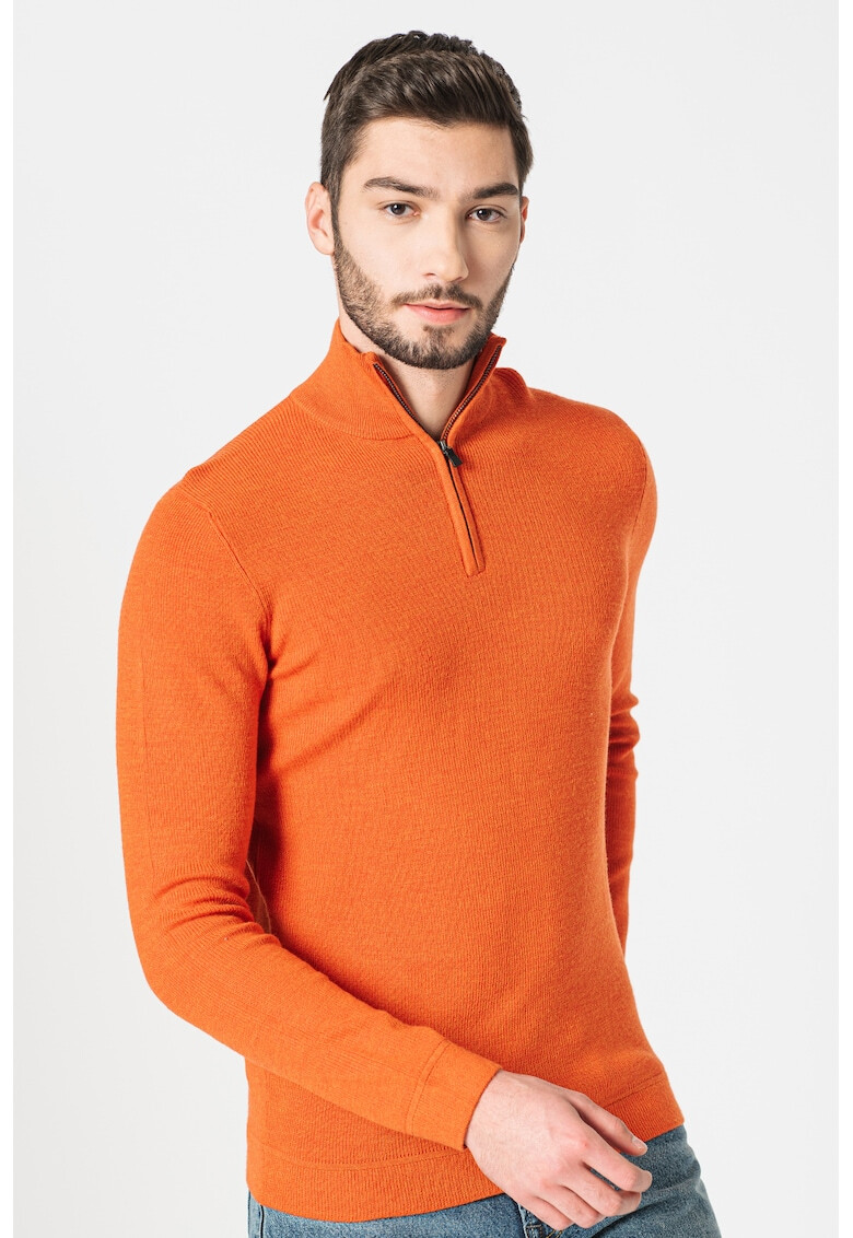 SUPERDRY Пуловер Studios с вълна с къс цип - Pepit.bg