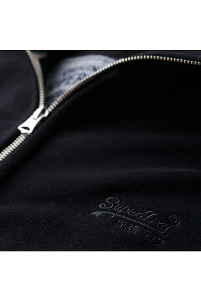 Superdry  Co Суитшърт Essential с цип и бродирано лого - Черен - Pepit.bg