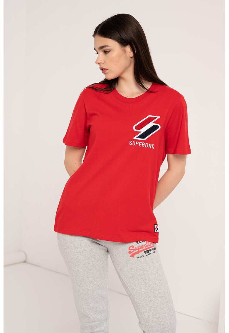 SUPERDRY Тениска Chenille с бродирано лого - Pepit.bg