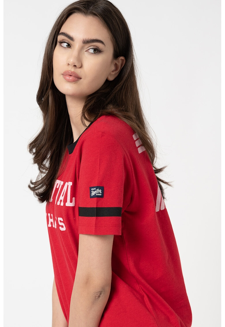 SUPERDRY Тениска Collegiate Ivy с лен с надпис - Pepit.bg