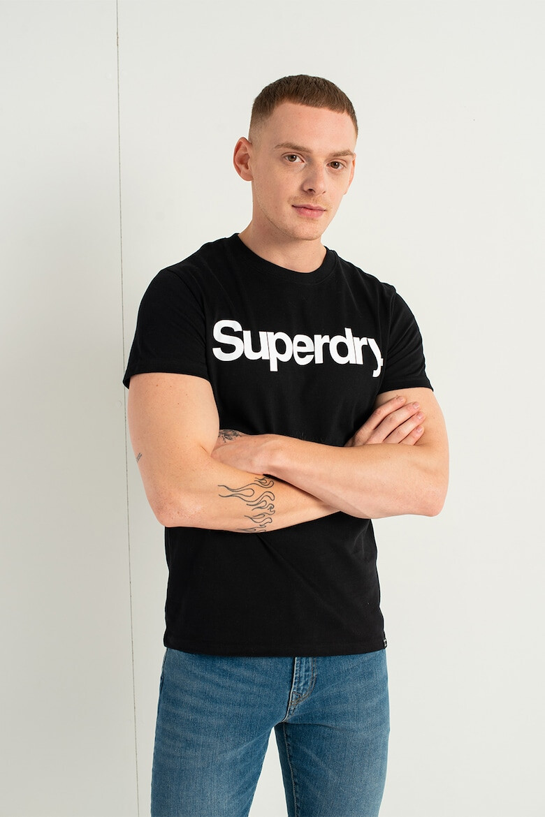 SUPERDRY Тениска от жарсе с овално деколте и лого - Pepit.bg