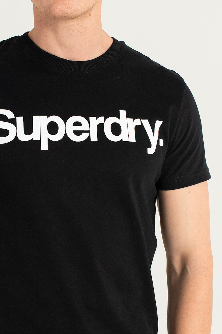 SUPERDRY Тениска от жарсе с овално деколте и лого - Pepit.bg