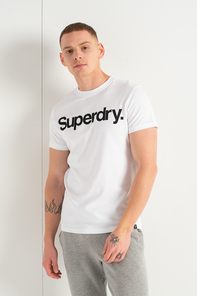 SUPERDRY Тениска от жарсе с овално деколте и лого - Pepit.bg