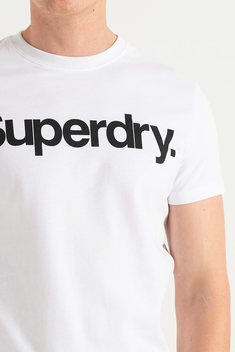 SUPERDRY Тениска от жарсе с овално деколте и лого - Pepit.bg