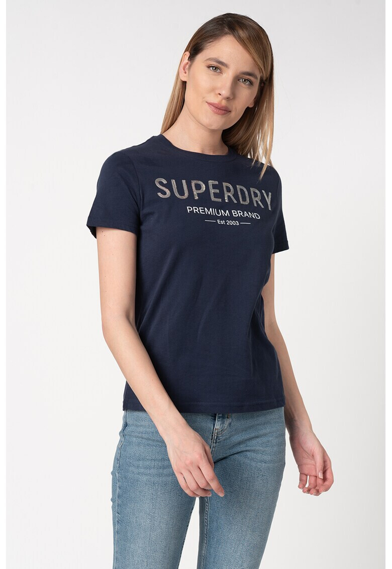 SUPERDRY Тениска с овално деколте и лого - Pepit.bg