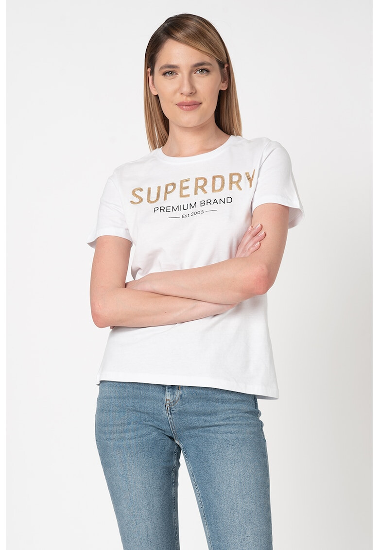 SUPERDRY Тениска с овално деколте и лого - Pepit.bg