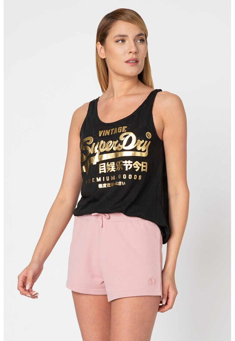 SUPERDRY Топ с бляскаво лого - Pepit.bg