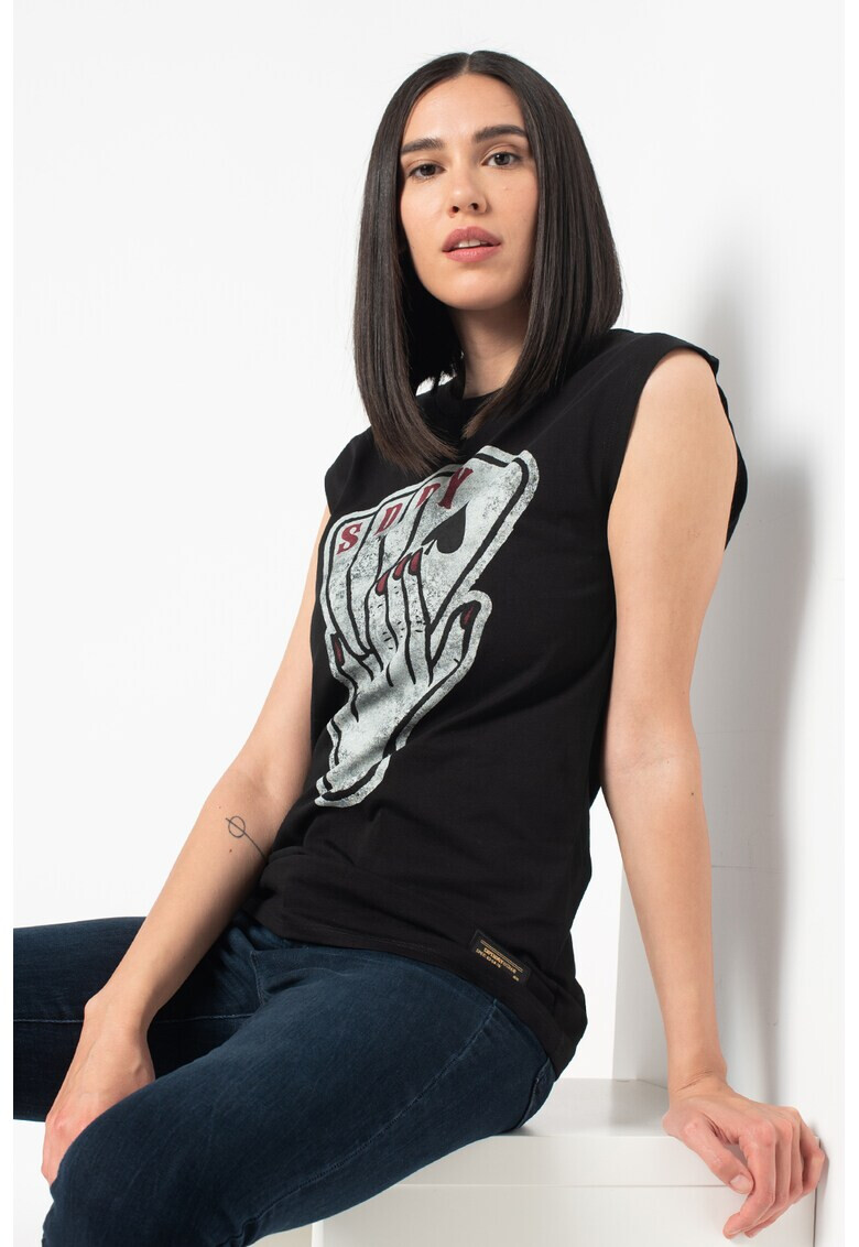 SUPERDRY Топ с метализиран надпис - Pepit.bg