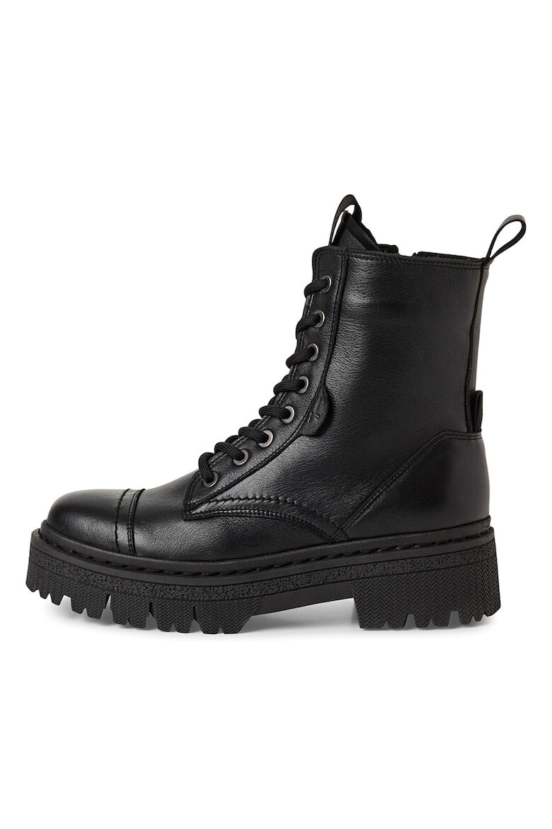 Tamaris Кожени боти с лого - Черен - Pepit.bg