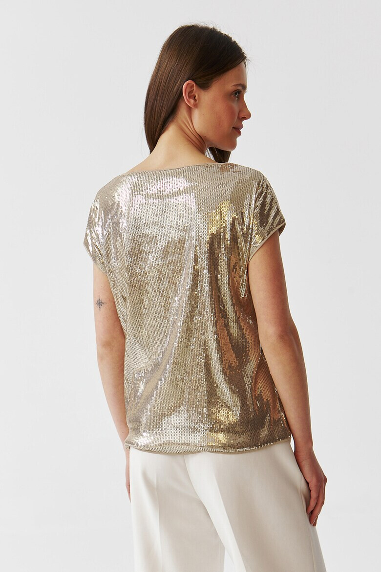 Tatuum Блуза Sequin с къси ръкави - Златист - Pepit.bg