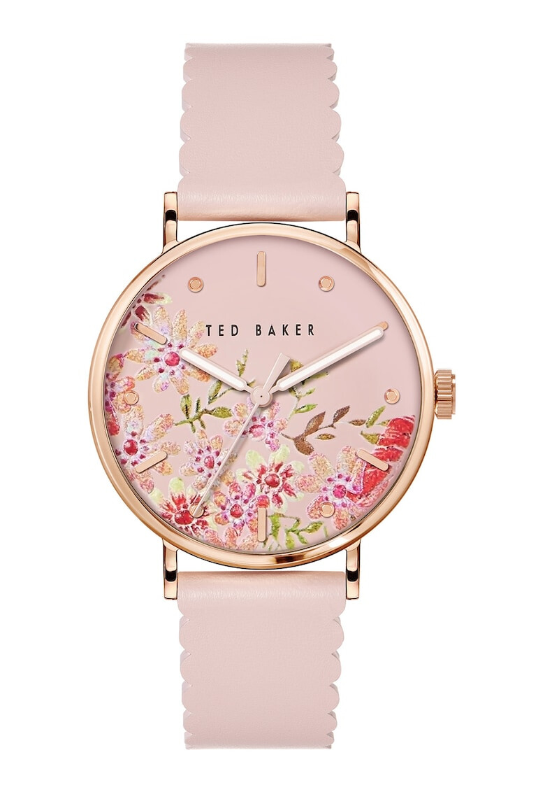 Ted Baker Часовник с кожена каишка и лого на циферблата - Pepit.bg