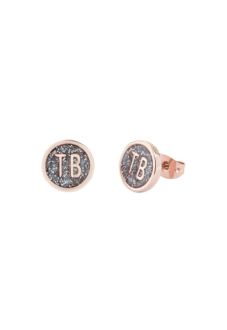 Ted Baker Овални обеци с лого и винтчета - Pepit.bg