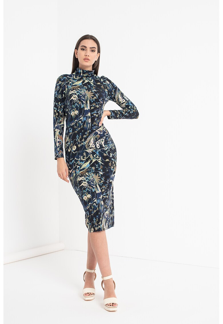 Ted Baker Вталена рокля с абстрактна шарка - Pepit.bg