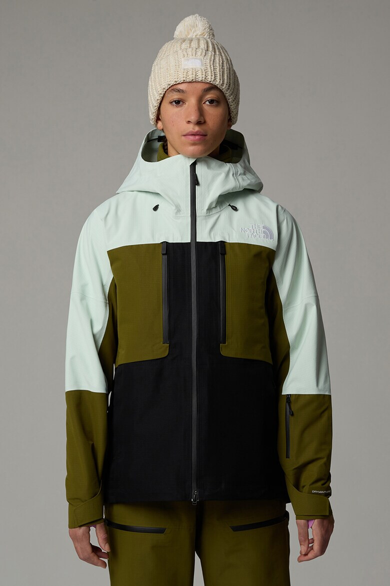 The North Face Ски яке Ceptor с качулка - Пастелносин/Черен/Маслинено зелено - Pepit.bg