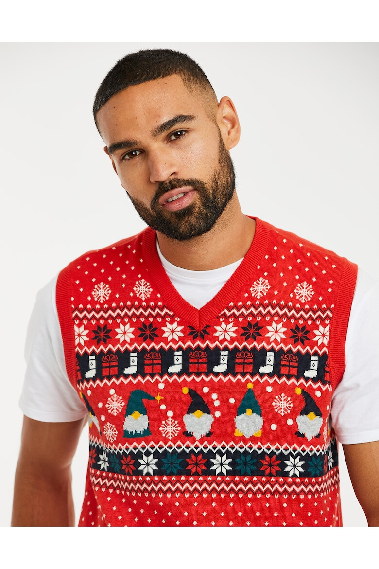 Threadbare Елек Montana с фигурална шарка и шпиц - Pepit.bg