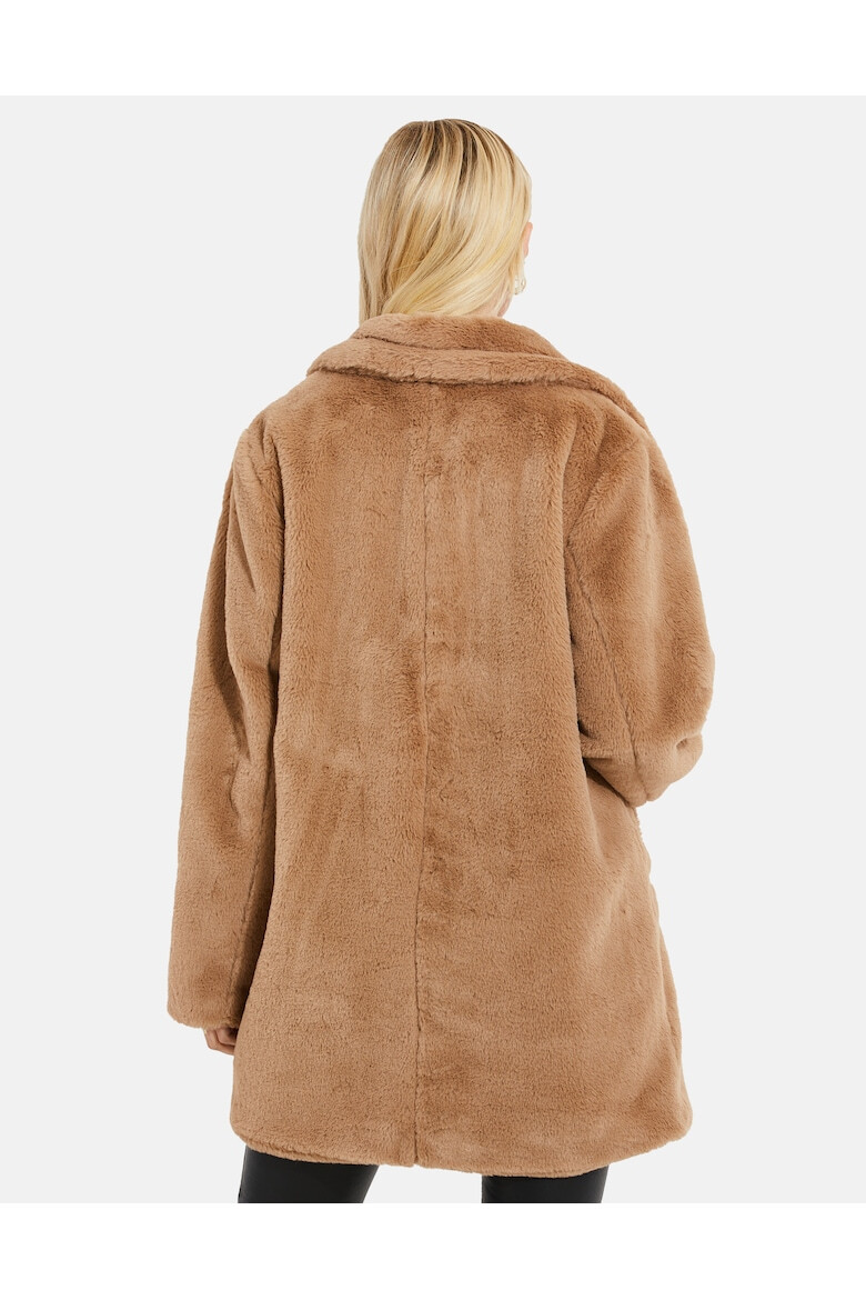 Threadbare Палто Wollmantel 5881 от еко пух - Светлокафяв - Pepit.bg