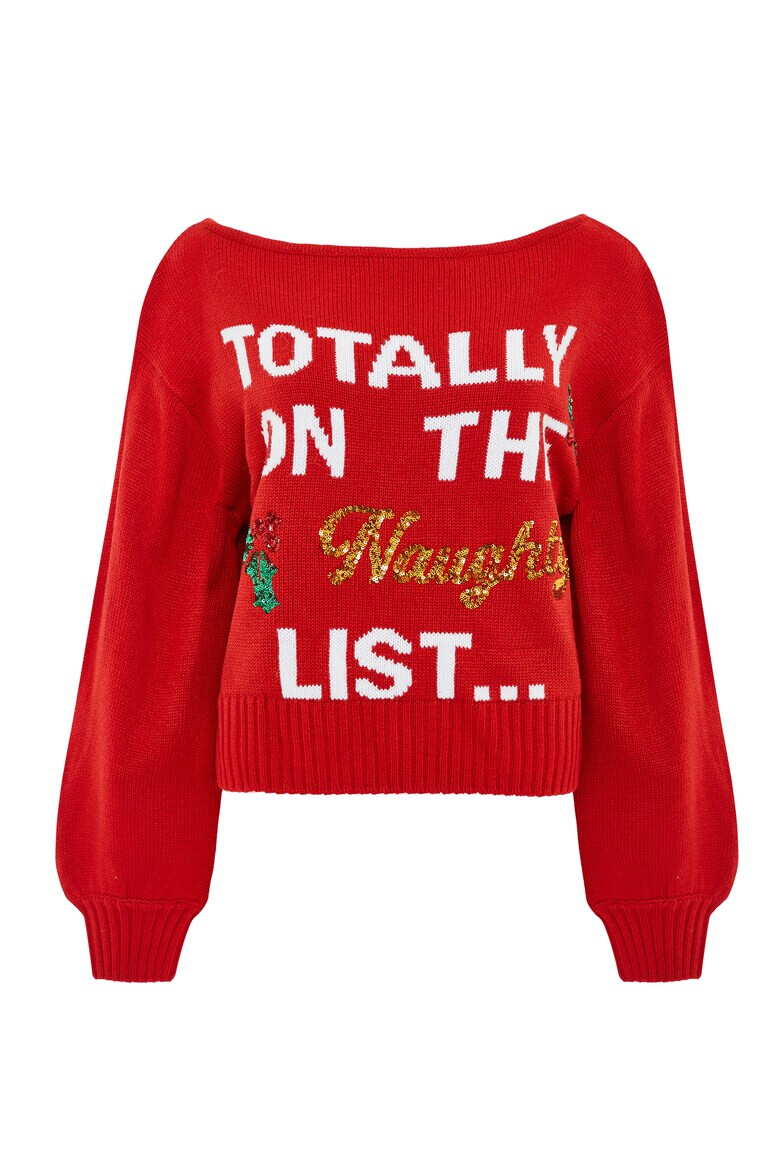 Threadbare Пуловер Naughty List 2859 с коледна шарка - Pepit.bg