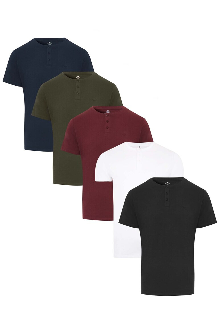 Threadbare Тениски Grandad 3115 тип Henley - 5 чифта - Многоцветен - Pepit.bg
