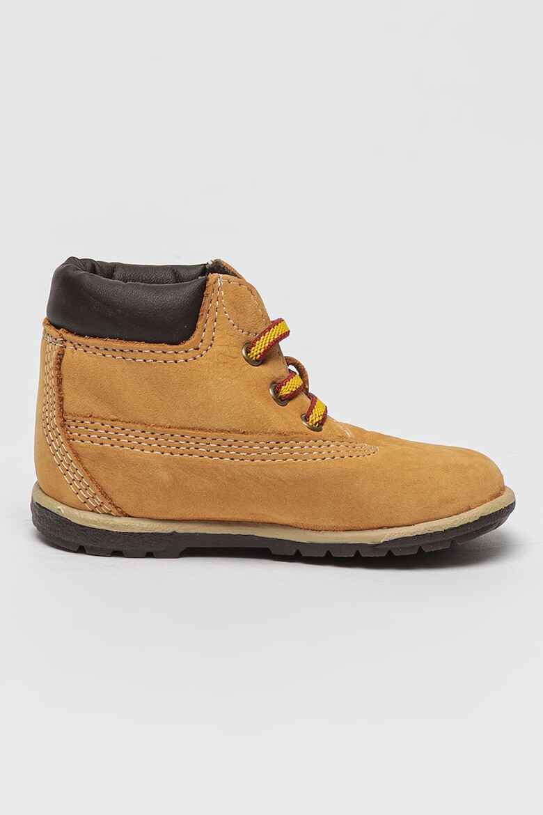 Timberland Кожени боти с лого - Pepit.bg