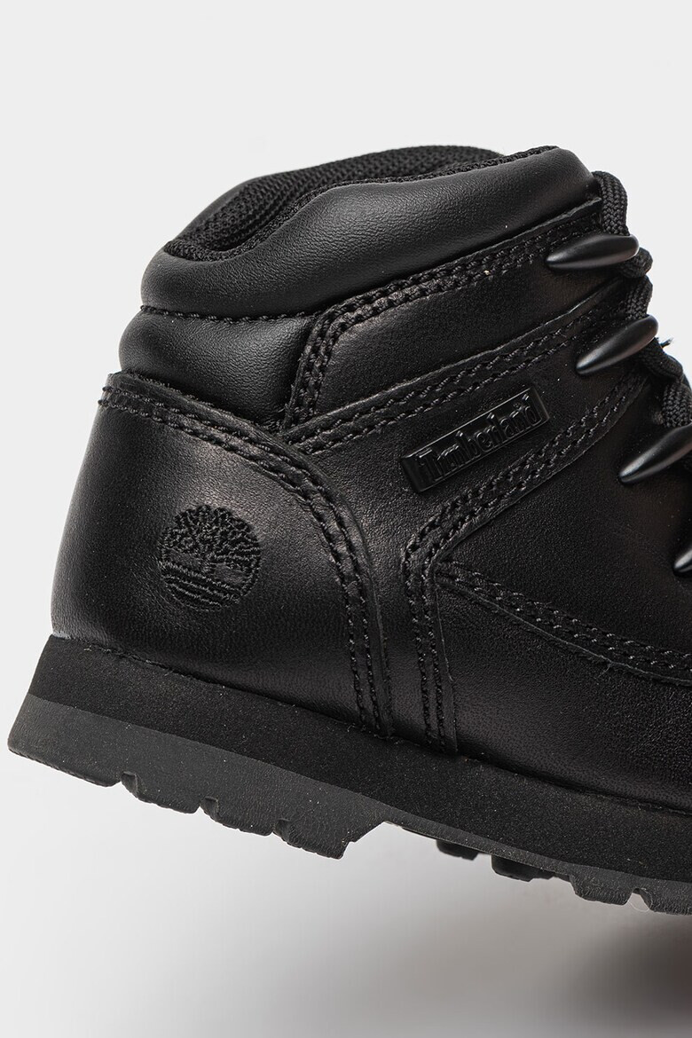 Timberland Кожени боти с връзка - Избеляло черно - Pepit.bg
