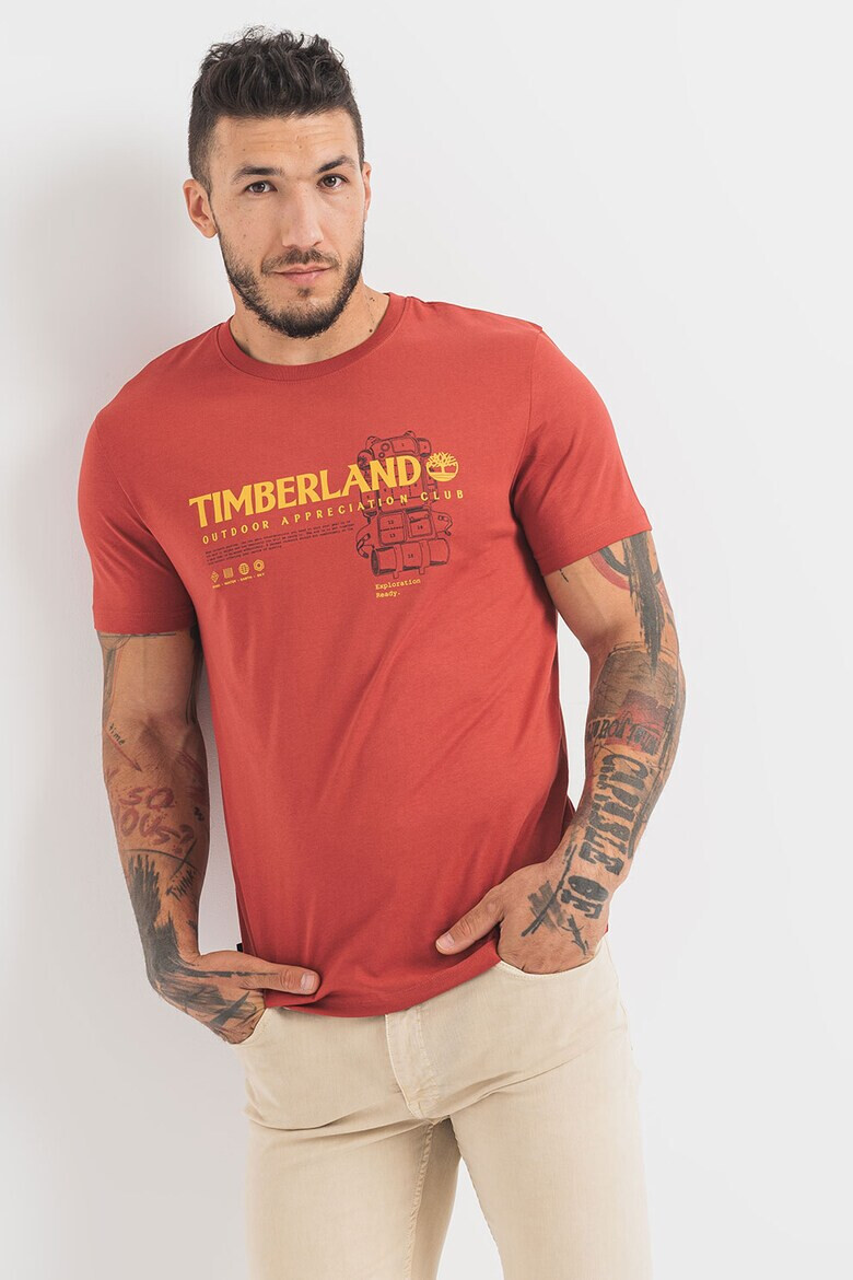 Timberland Памучна тениска на лога - Pepit.bg