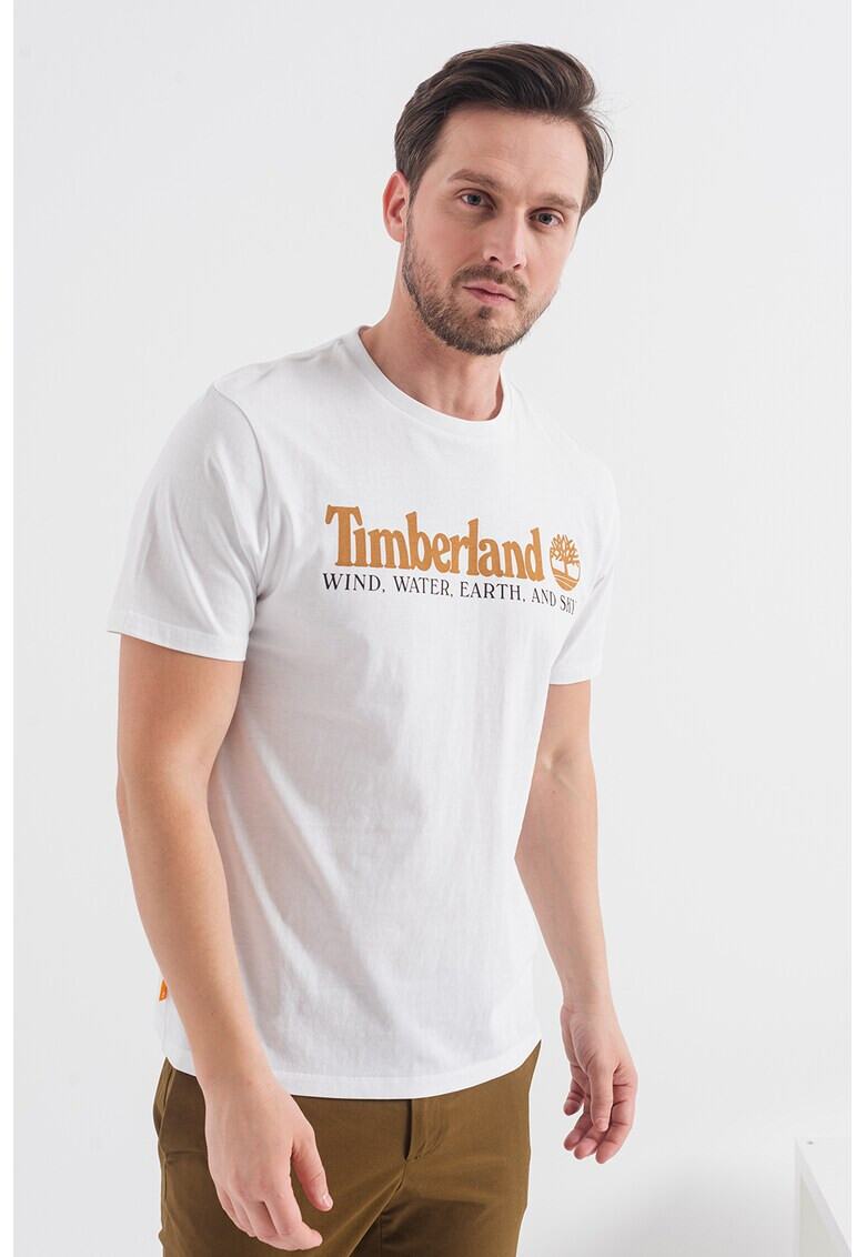 Timberland Памучна тениска с овално деколте и лого - Pepit.bg