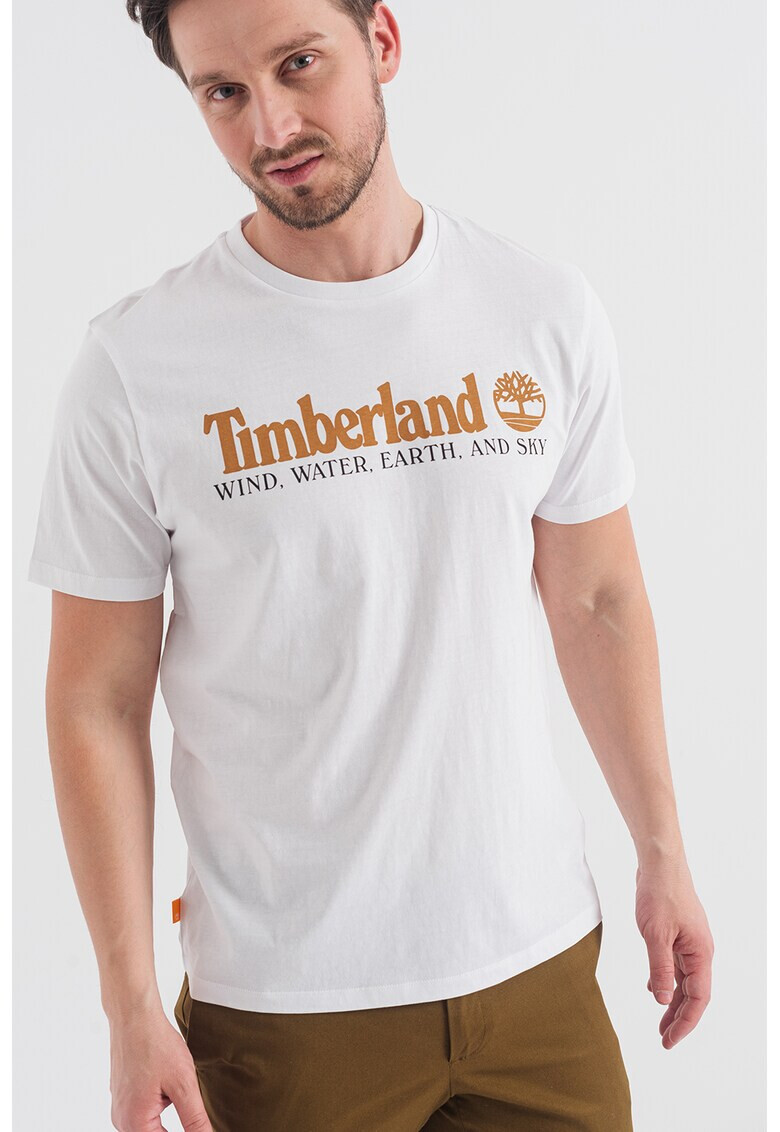 Timberland Памучна тениска с овално деколте и лого - Pepit.bg