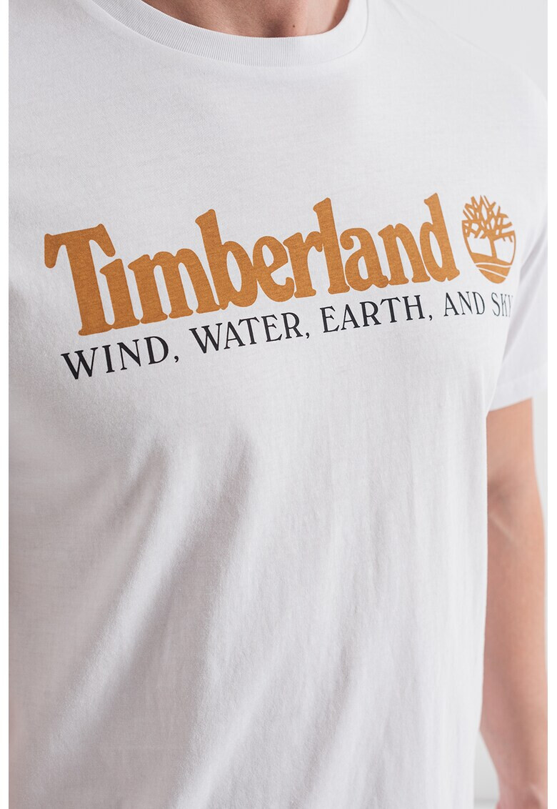 Timberland Памучна тениска с овално деколте и лого - Pepit.bg