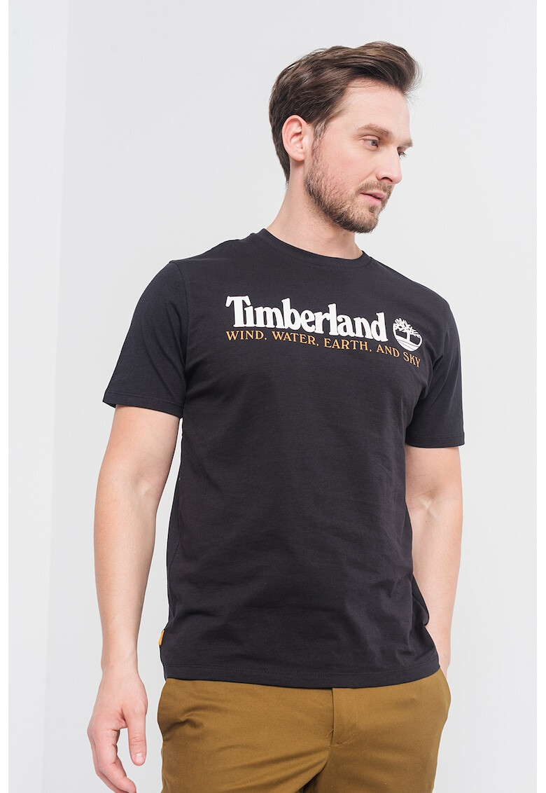 Timberland Памучна тениска с овално деколте и лого - Pepit.bg