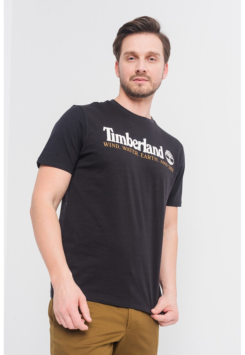 Timberland Памучна тениска с овално деколте и лого - Pepit.bg