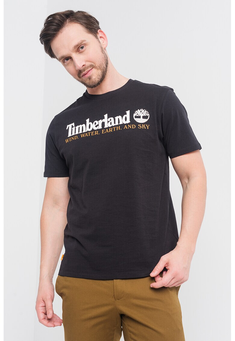 Timberland Памучна тениска с овално деколте и лого - Pepit.bg