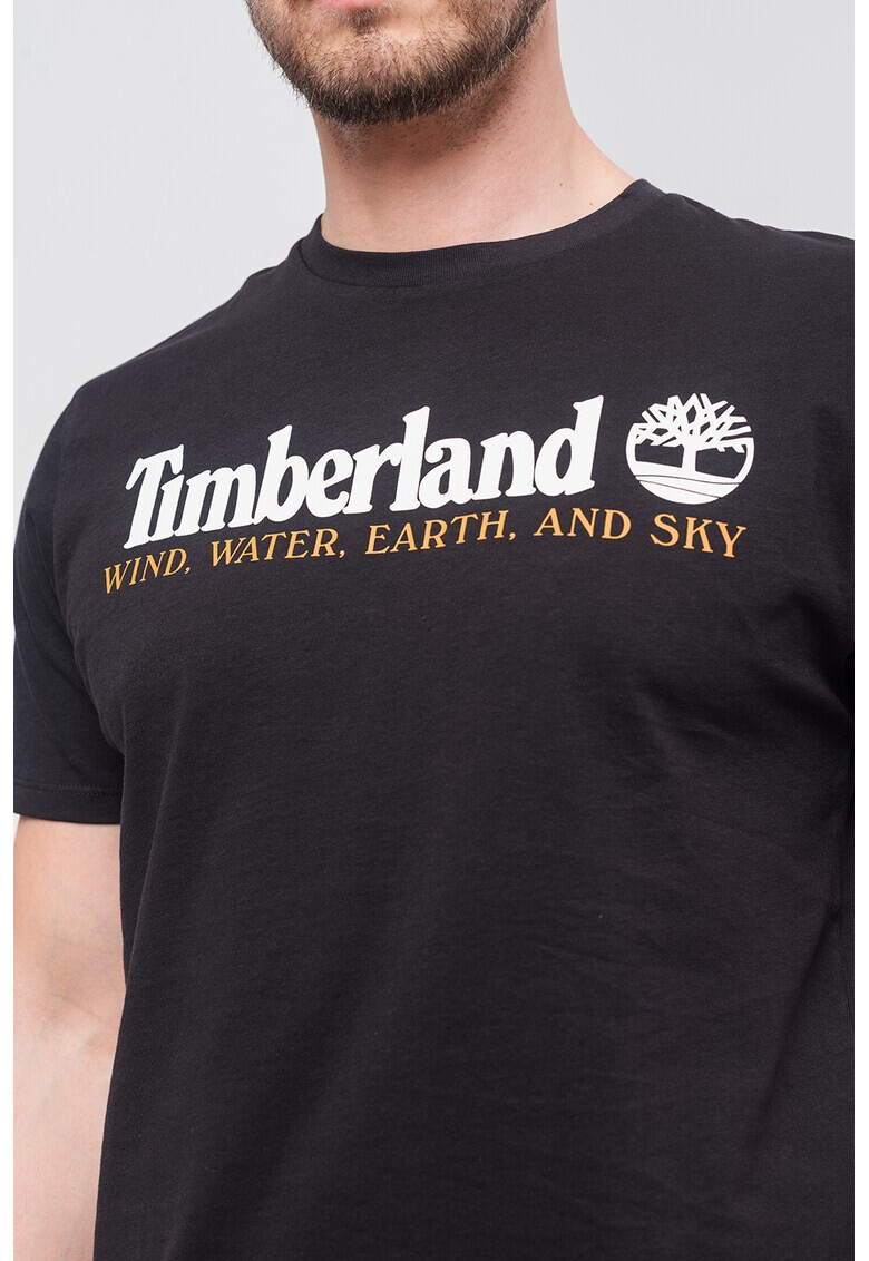 Timberland Памучна тениска с овално деколте и лого - Pepit.bg